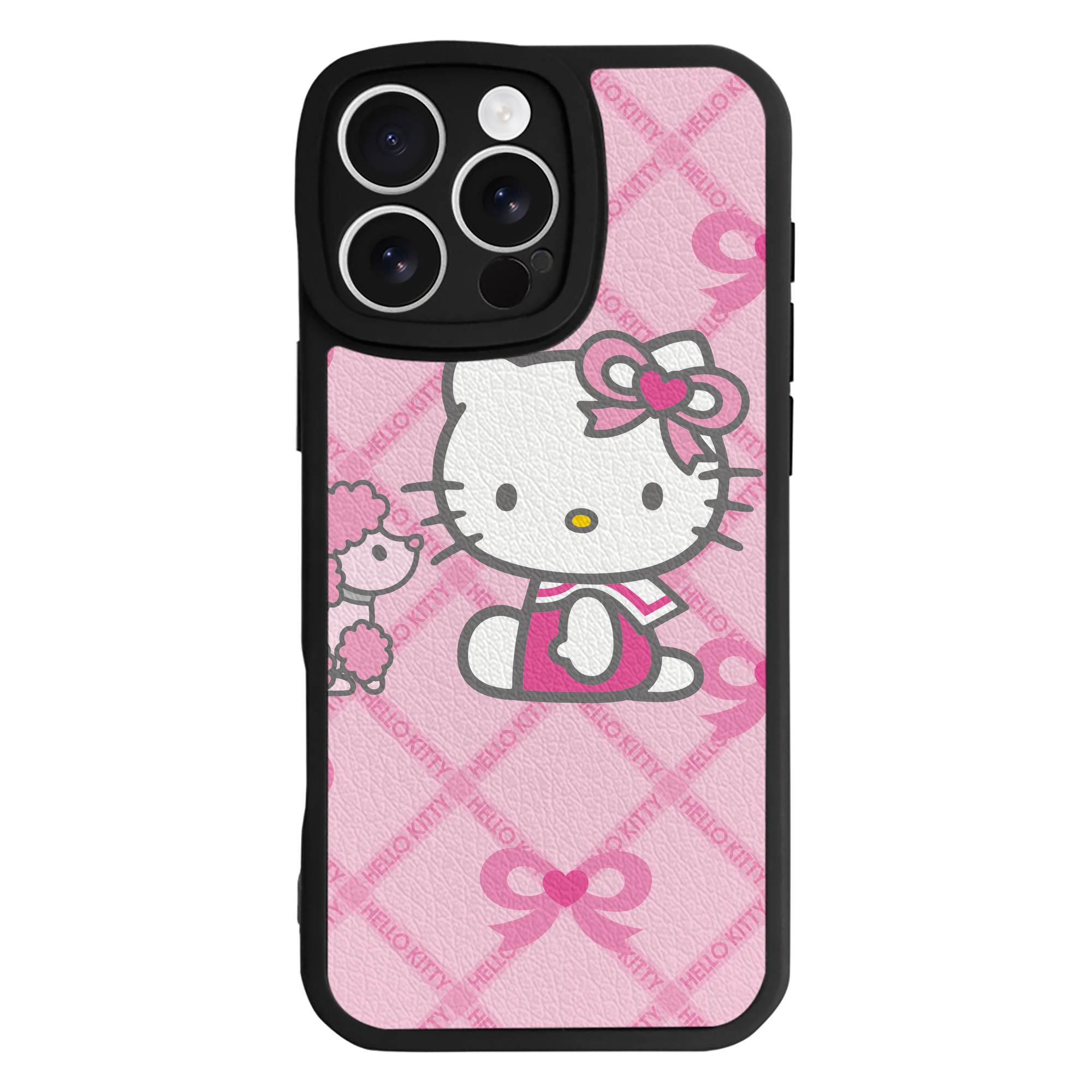 （画像用） Hello Kitty ハローキティ 【iPhone 16シリーズ対応】シリコンスマホケース（レザー調） 材質：シリコン